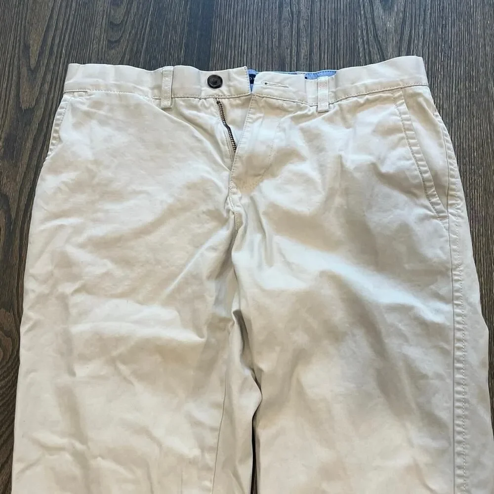 Tommy Hilfiger Mens Chino Pants Mid-Rise Flat Front Custom Fit Beige Size 30/30